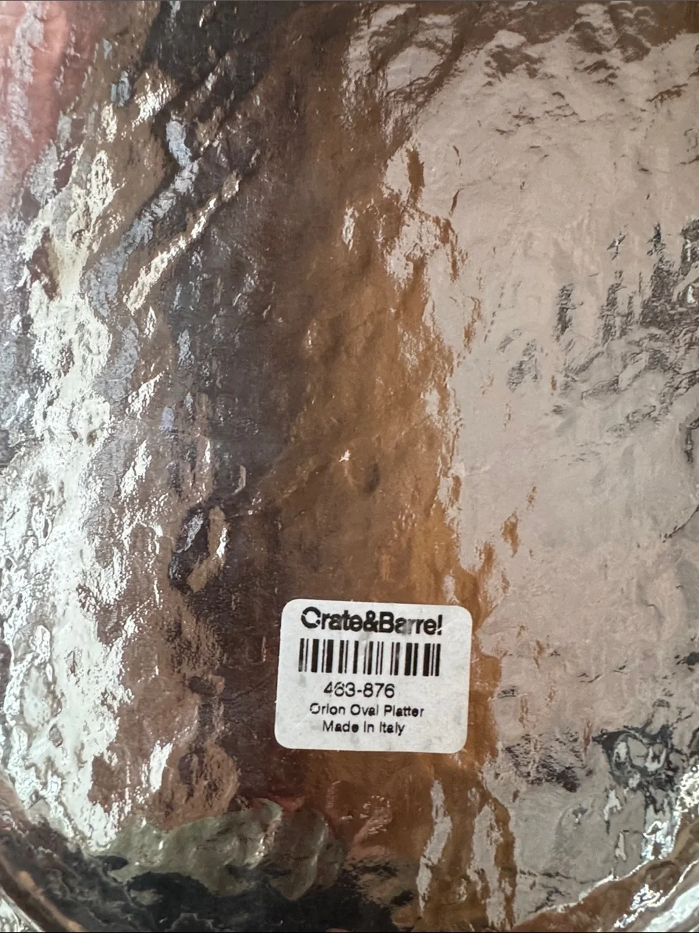 Crate & Barrel Orion Clear Textured Glass Large Oval Platter